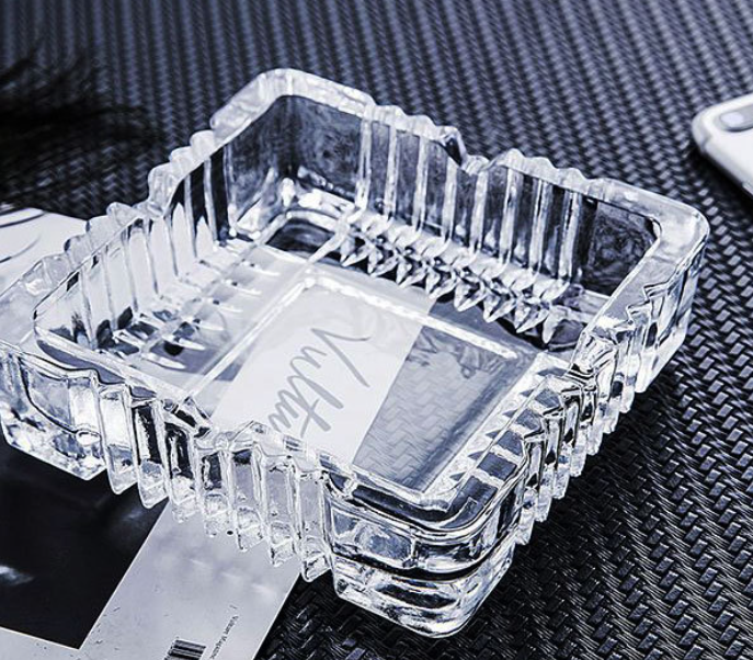 Vintage style Square Glass Ashtray