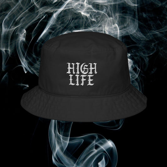 High Life Embroidered Bucket Hat | Trendy Summer Hat, Casual Beachwear, Festival Accessory, Unique Gift, Outdoor Fashion