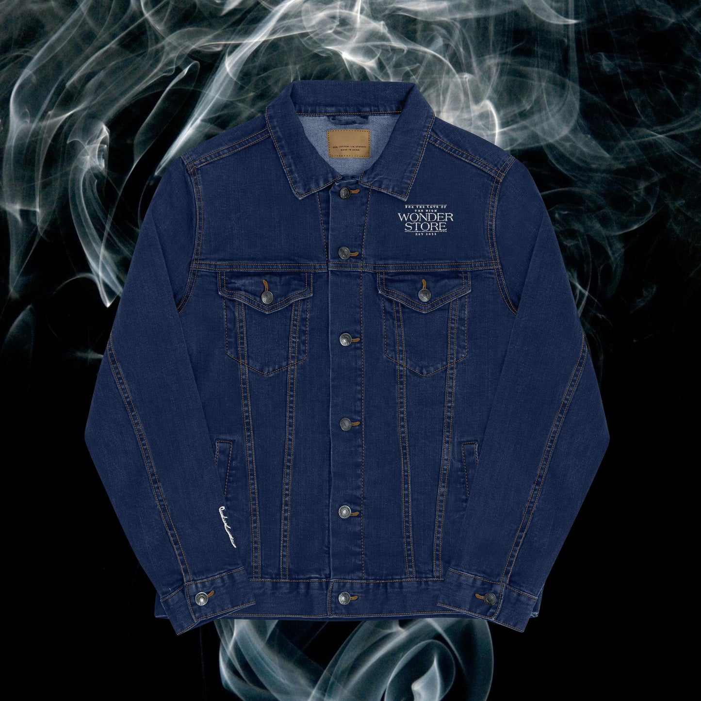 Embroidered High Life Denim Jacket, Stylish Outerwear, Unique Denim Gift, Casual Layering, Fall Fashion, Trendy Embroidery