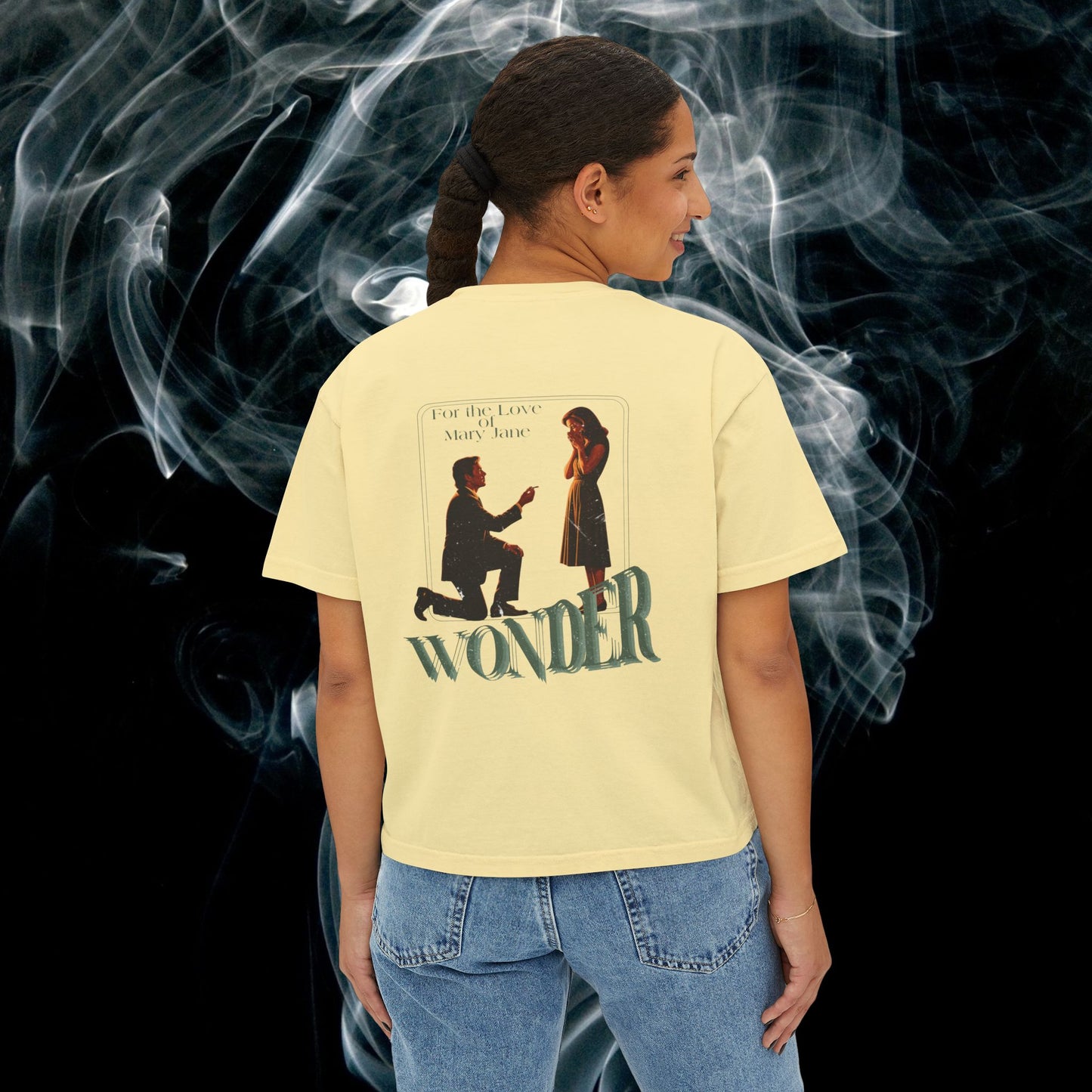 For The Love Of Mary Jane cropped Tee - Vintage Cannabis Movie Poster T-Shirt USA | Retro Weed Culture